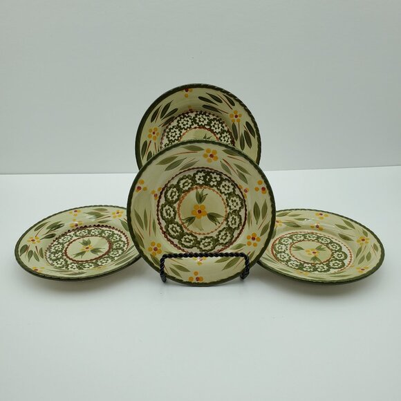 Temp-Tations Old World Green Bread Plates Dessert Appetizer Plates Saucers - Picture 1 of 8